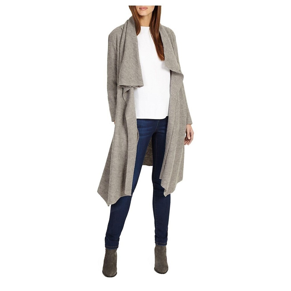 Phase Eight Bellona Waterfall Cardignan Coat In Grey Size 12 Us (16 Uk)